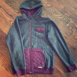 Element maroon and grey hoodie. Full zip.